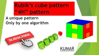 rubik's cube pattern 4 h pattern step by step tutorial for beginners in hindi