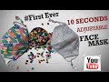 10 Seconds to Make Adjustable face mask! | FREE mask pattern included