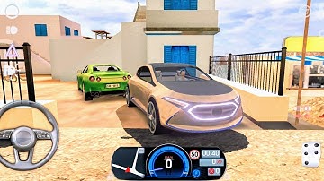Driving School Sim - Mercedes Electric Car Driving in Santorini - Car Games Android Gameplay