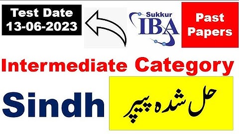 IBA STS Intermediate Category solved paper held on 13/06/2023