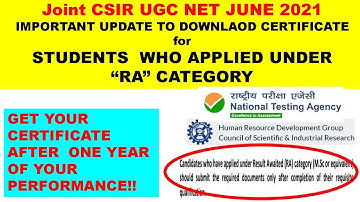 Bad News for Result Awaited CSIR JUNE 2021 qualified Candidates!!(RA category)!!Final Year students!