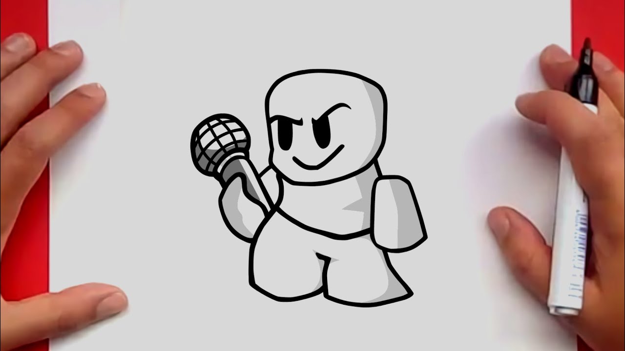 How to draw Roblox NooB  Friday Night Funkin Mod 