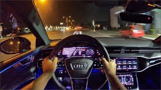 2021 Audi RS7 Sportback (Sports Exhaust) POV Night Drive (3D Audio)(ASMR)