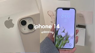 iphone 14 (starlight)  aesthetic unboxing + setup, accessories, camera test, iphone xr comparison screenshot 1