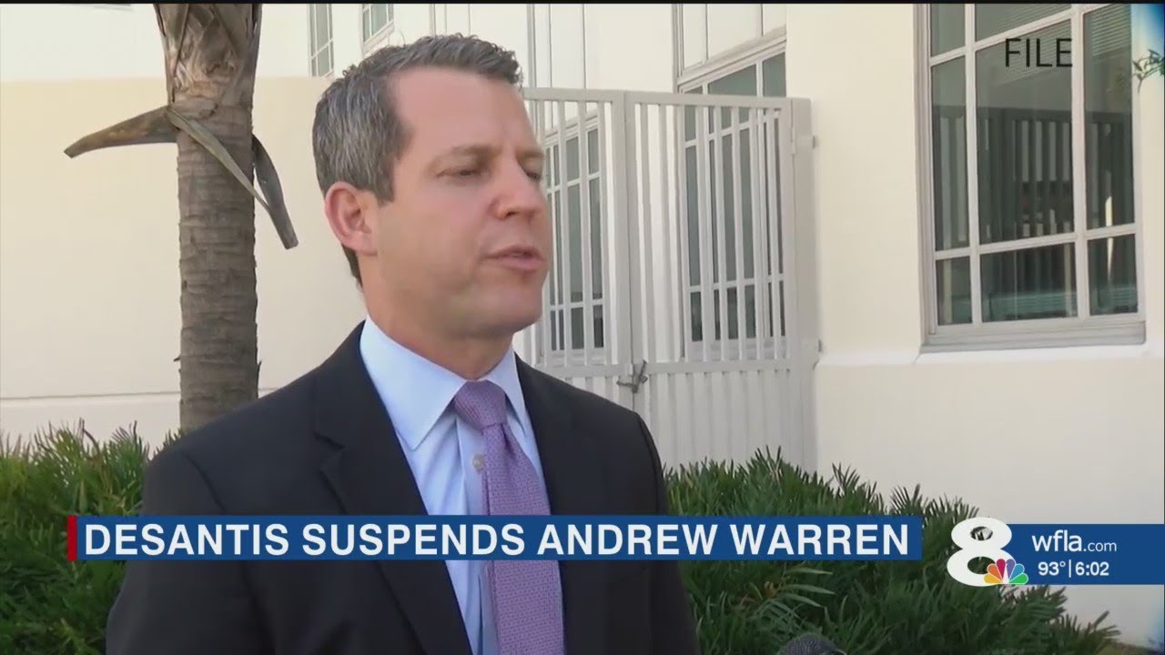 Gov. DeSantis suspends Hillsborough state attorney Andrew Warren - YouTube