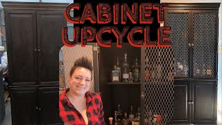 How To: Cabinet Door Metal Inserts | Bourbon Cabinet Upcycle