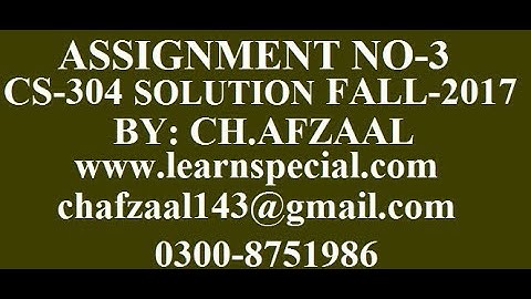 cs304 assignment no 3 solution fall 2017