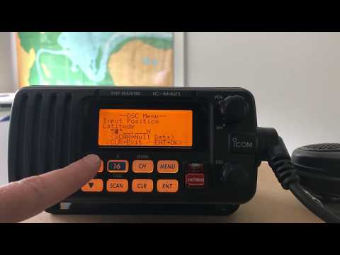 How to input position & time into Icom VHF radio