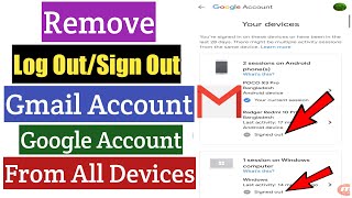 how to remove gmail account from all devices | log out your google account