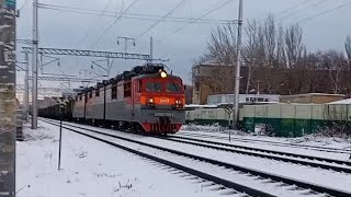 Вл80С-1197 С Грузовым Поездом И Эп3Д-0040. Перегон Саратов-1-Трофимовский-1.