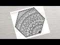 How to draw mandala for beginners stepbystep tutorial  hexagon mandala art vanithaarts hexagon