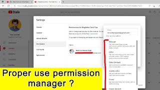 Proper use of YouTube Channel Permission Manager  | Permission in YouTube Studio