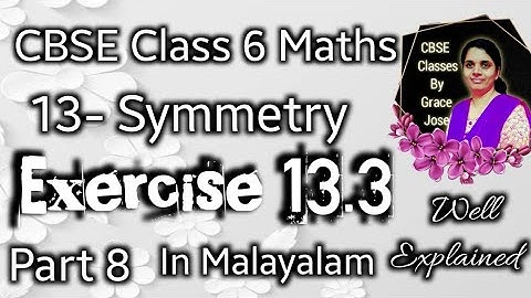 Exercise 13.3 CBSE Class 6 Maths Chapter 13 Symmetry In Malayalam