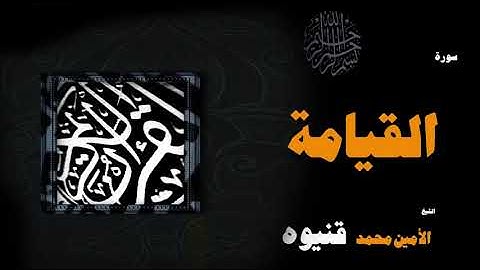 القران الكريم بصوت الشيخ الامين محمد قنيوة | سورة القيامة