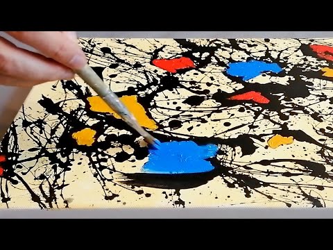 Abstract Acrylic Painting Techniques on Canvas for Beginners | Jackson Pollock Style | Work #51