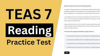 ATI TEAS 7 Reading Practice Test (All Answers Explained!)