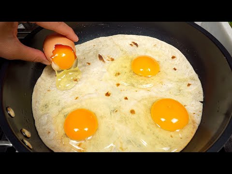 Bedecke die Eier mit einer Tortilla! Leckeres Rezept in 5 Minuten  Neue Art, Frhstck zu machen!