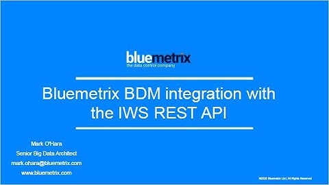 Bluemetrix Data Manager integration with the IBM Workload Scheduler REST API