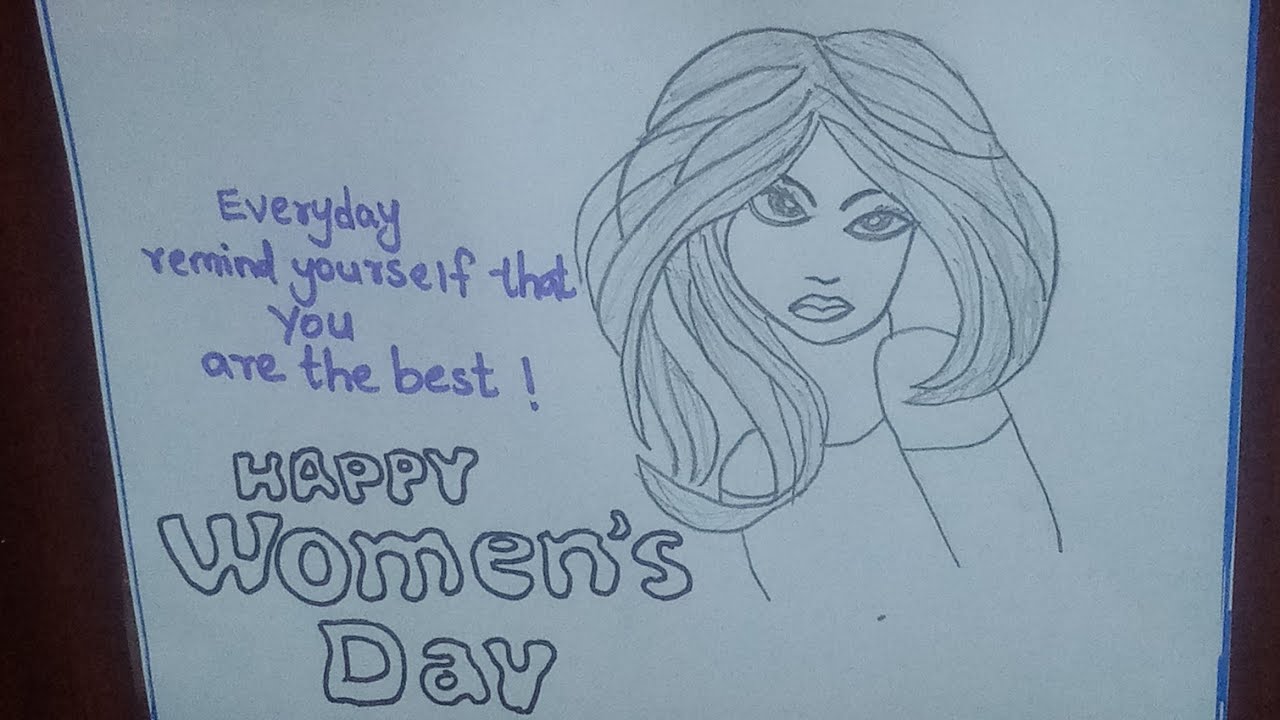 Happy women day seal with hand drawing calligraphy