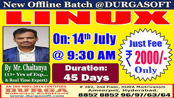 LINUX Offline Training @ DURGASOFT