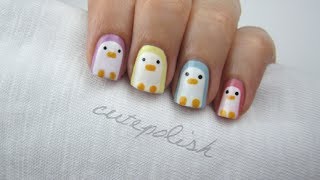 nail pastel penguins cutepolish penguin nails polish channel simple
