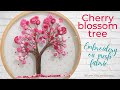 Cherry Blossom Tree Hand Embroidery on Mesh Fabric -Lesson 1 /French Knot Stitch/3D Hoop Art Designs