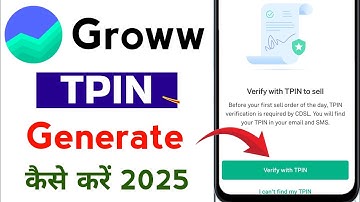 Groww app tpin kaise banaye !! Groww Tpin generate !! How to generate Tpin in grow app