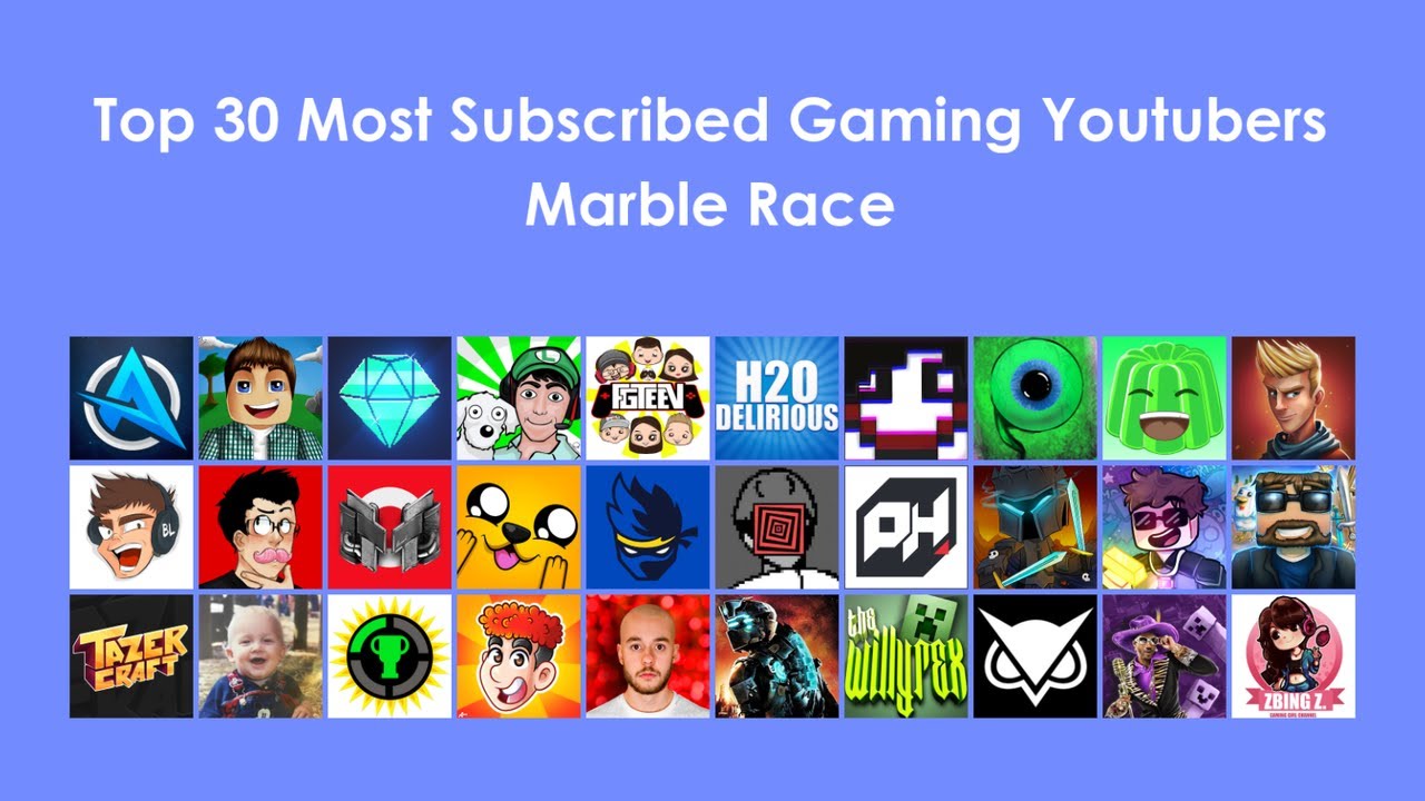 Top 30 Most Subscribed Gaming rs - Marble Race 