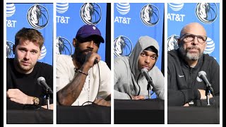 Dallas Mavs Postgame Interviews vs Warriors: Luka Doncic, Kyrie Irving, PJ Washington, Jason Kidd