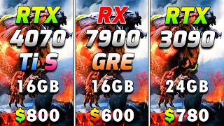 RTX 4070 Ti SUPER 16GB vs RX 7900 GRE 16GB vs RTX 3090 24GB | PC Gameplay Tested