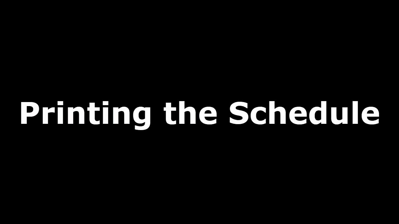 Scorekeeper - Step 9 Print Schedule - YouTube