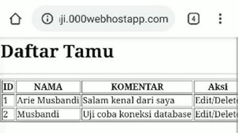 Koneksi Database dan Menampilkan isi table pada web hosting