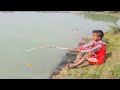 Fishing Video || Traditional adept village boys fishing with hook in field canal | Best hook fishing