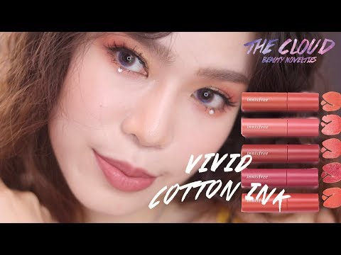 INNISFREE VIVID COTTON INK REVIEW & SWATCH | Son kem lì bền màu tone MLBB