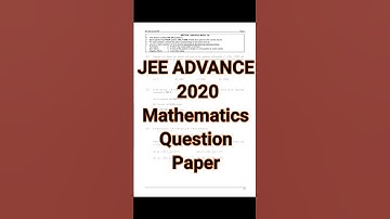JEE ADVANCE 2020 Mathematics Question Paper | For Jee advance 2023 #physicswallah #sankalp