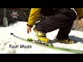 How to step into the rottefella freeride ntn telemark binding  engage tour mode