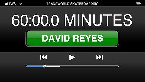60 Minutes In The Park: David Reyes - TransWorld SKATEboarding