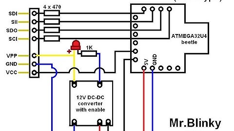 DIY AVR HVSP high voltage serial programmer for attiny