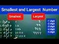 Largest and smallest number 3 digit 4 digit 5 digit 6 digit smallest and largest  number