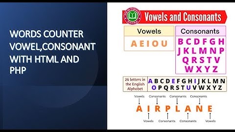 Counting the Vowels, Consonants, and the Total Words in a String from HTML form With PHP