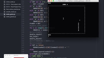 CS10 Final Project: Snake Game by Jasmine Cordero&Max Yao