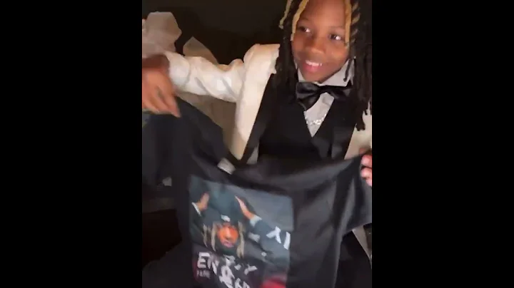 Kid from King Von’s music video cries after his mom gave him a King Von T Shirt and hat.