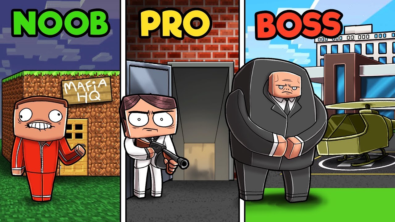 Minecraft Mafia Headquarters Noob Vs Pro Vs Boss Vloggest - enforcer vs mafia roblox by captainjackyt