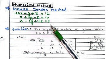 Gauss Jordan Elimination Method in Hindi | Gauss Jordan method