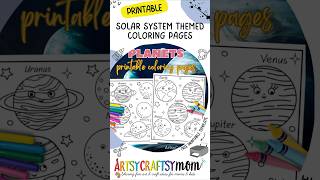 Solar System Themed Coloring Pages #solarsystem #coloring #activity #printable #artsycraftsymom