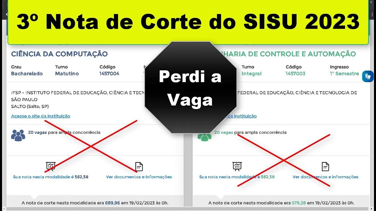 Sisu 2023: confira as notas de corte parciais dos principais cursos