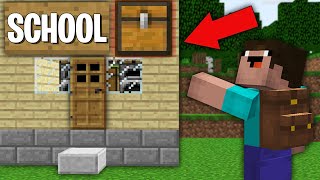 Minecraft NOOB vs PRO : NOOB STUDYING AT SUPER CHEST SCHOOL! Challenge 100% trolling