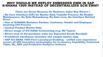 WHY SHOULD WE DEPLOY SAP S4H EMBEDDED EWM?