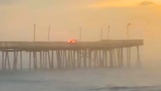 Car Drives Off Fishing Pier!! Crashes into the Ocean!