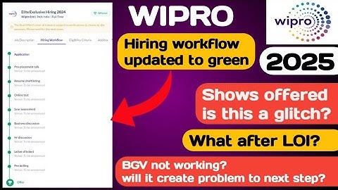 🔥wipro superset Hiring Workflow Updated to green Shows "Offered" | is this a glitch? what after LOI?